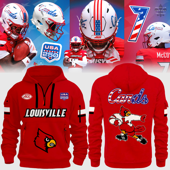 Limited Edition Louisville Cardinals football 2026 Quarter Zipper Hoodie