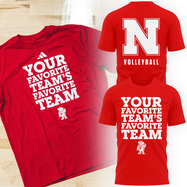 1.Limited Edition Nebraska Women's Volleyball YOUR FAVORITE TEAM'S FAVORITE TEAM Red Tshirt