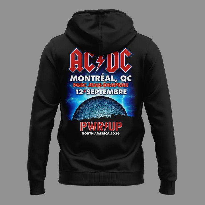 01.01. Black Hoodie AC/DC - Exclusive Montreal Event - Power Up Tour 2026 Hoodie