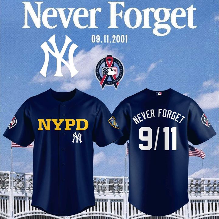 New York Yankees NYPD 9/11 Never Forget Baseball jersey