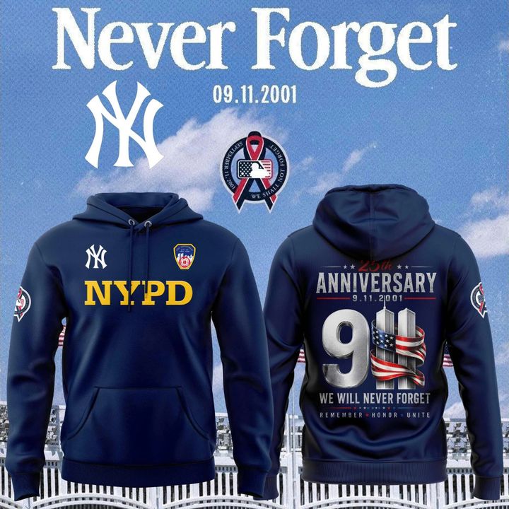 New York Yankees 25th anniversary 9/11 "NYPD" Hoodie