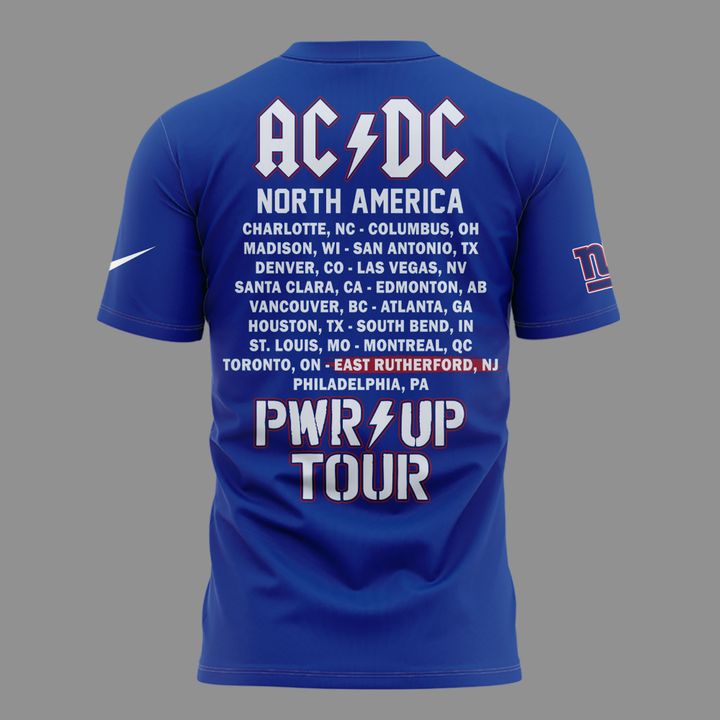 001. Newest Shirt AC/DC x New York Giants - POWER UP TOUR 2026 T-Shirt