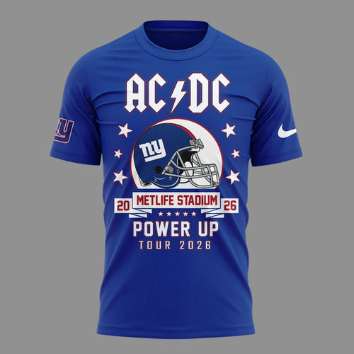 001. Newest Shirt AC/DC x New York Giants - POWER UP TOUR 2026 T-Shirt