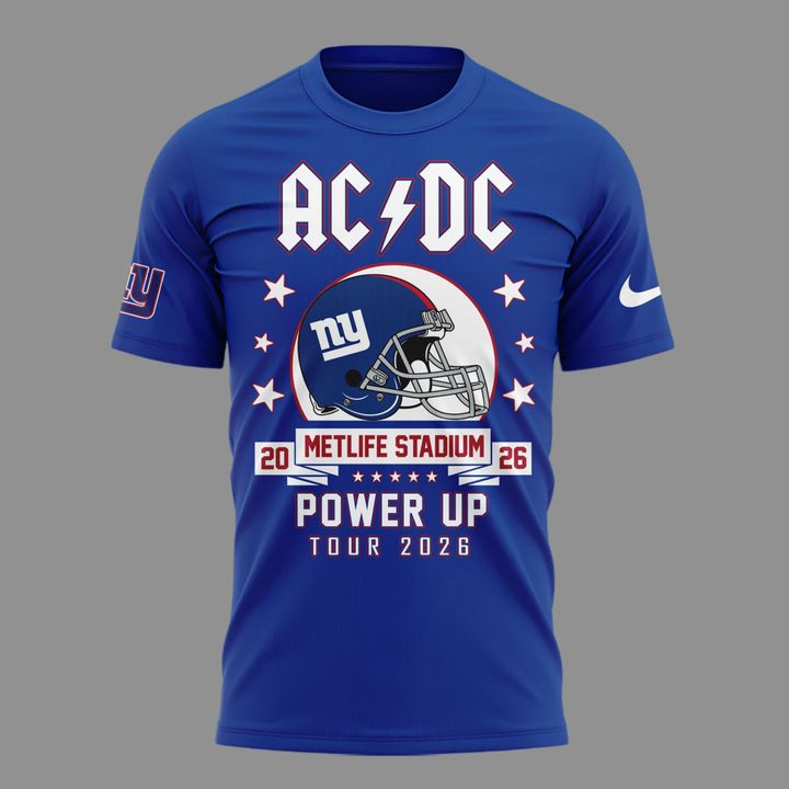 01. Blue Shirt AC/DC x New York Giants - POWER UP TOUR 2026 T-Shirt