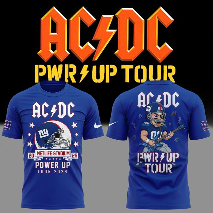 01. Blue Shirt AC/DC x New York Giants - POWER UP TOUR 2026 T-Shirt