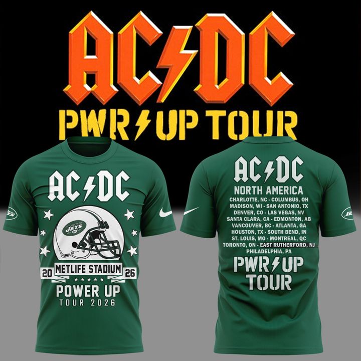 01. AC/DC x New York Jets - POWER UP TOUR 2026 T-Shirt