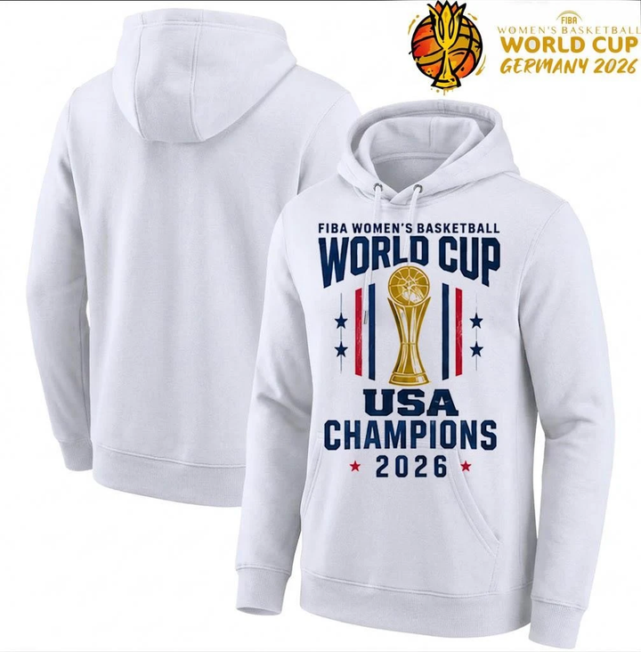 45. USA Champions 2026 Trophy Design FIBA Womens Basketball World Cup Hoodie