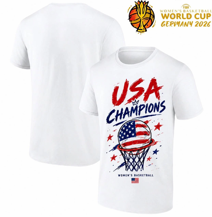 24. White Shirt Team USA Womens Basketball FIBA World Cup 2026 White T-Shirt