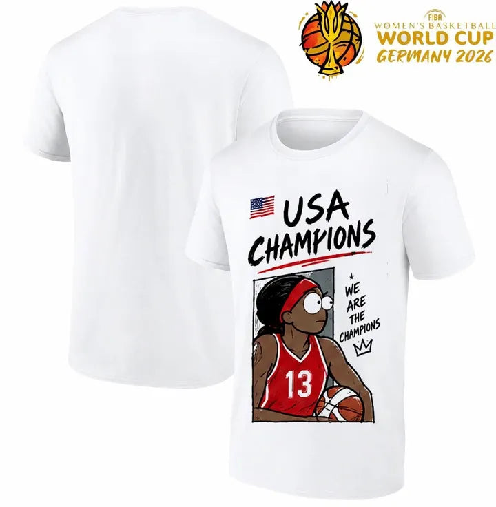 22. Champion Team USA Womens Basketball FIBA World Cup 2026 T-Shirt