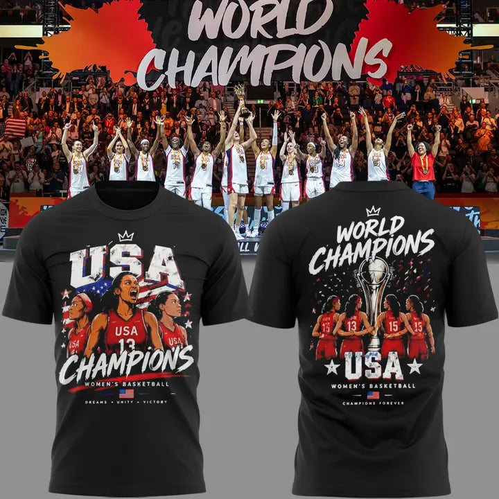 02. Champion 2026 - FIBA Women's Basketball World Cup Champion Team USA T-Shirt