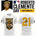 Roberto Clemente Day "The Great One" Pittsburgh Pirates White Graphic T-Shirt
