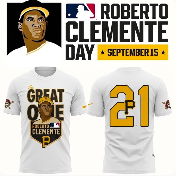 Roberto Clemente Day "The Great One" Pittsburgh Pirates White Graphic T-Shirt