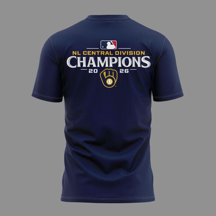 01. Milwaukee Brewers The FIRST 4-Peat in NL Central History 🏆🏆🏆🏆 Win Our Way 2026 T-Shirt