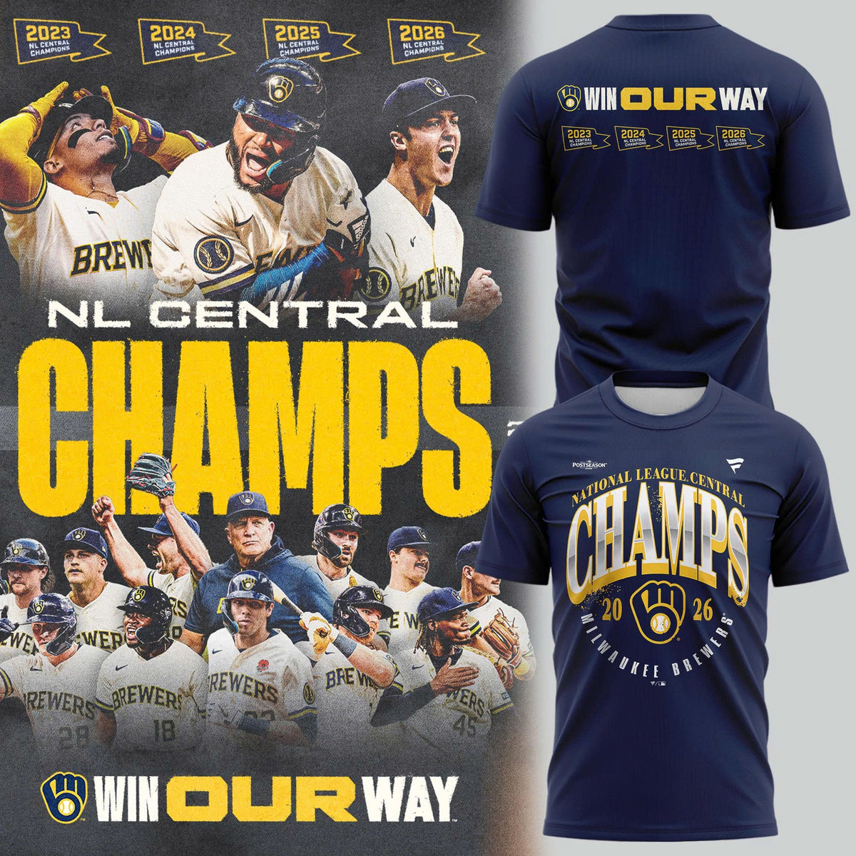 Milwaukee Brewers 2026 NL Central Division Champions T-Shirt