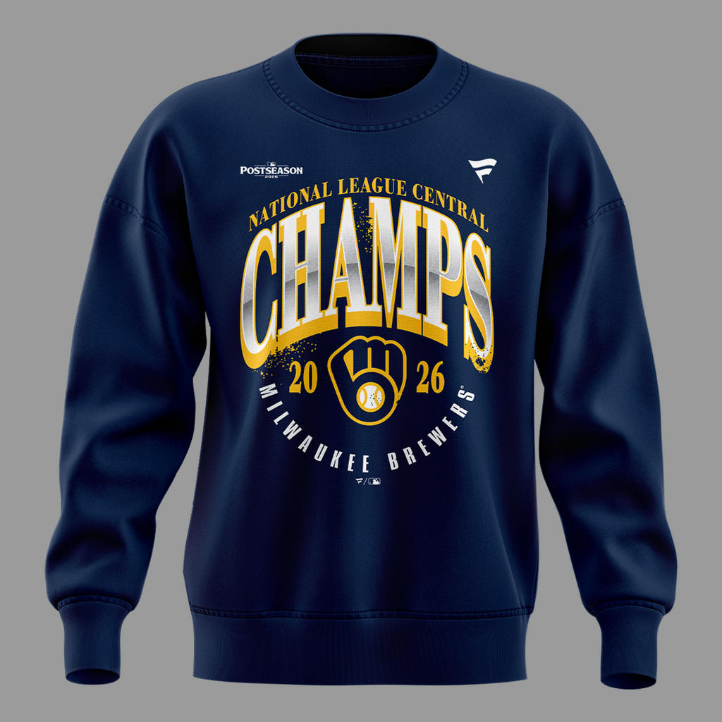 Milwaukee Brewers Fanatics 2026 NL Central Division Champions Locker Room Sweatshirt - Navy