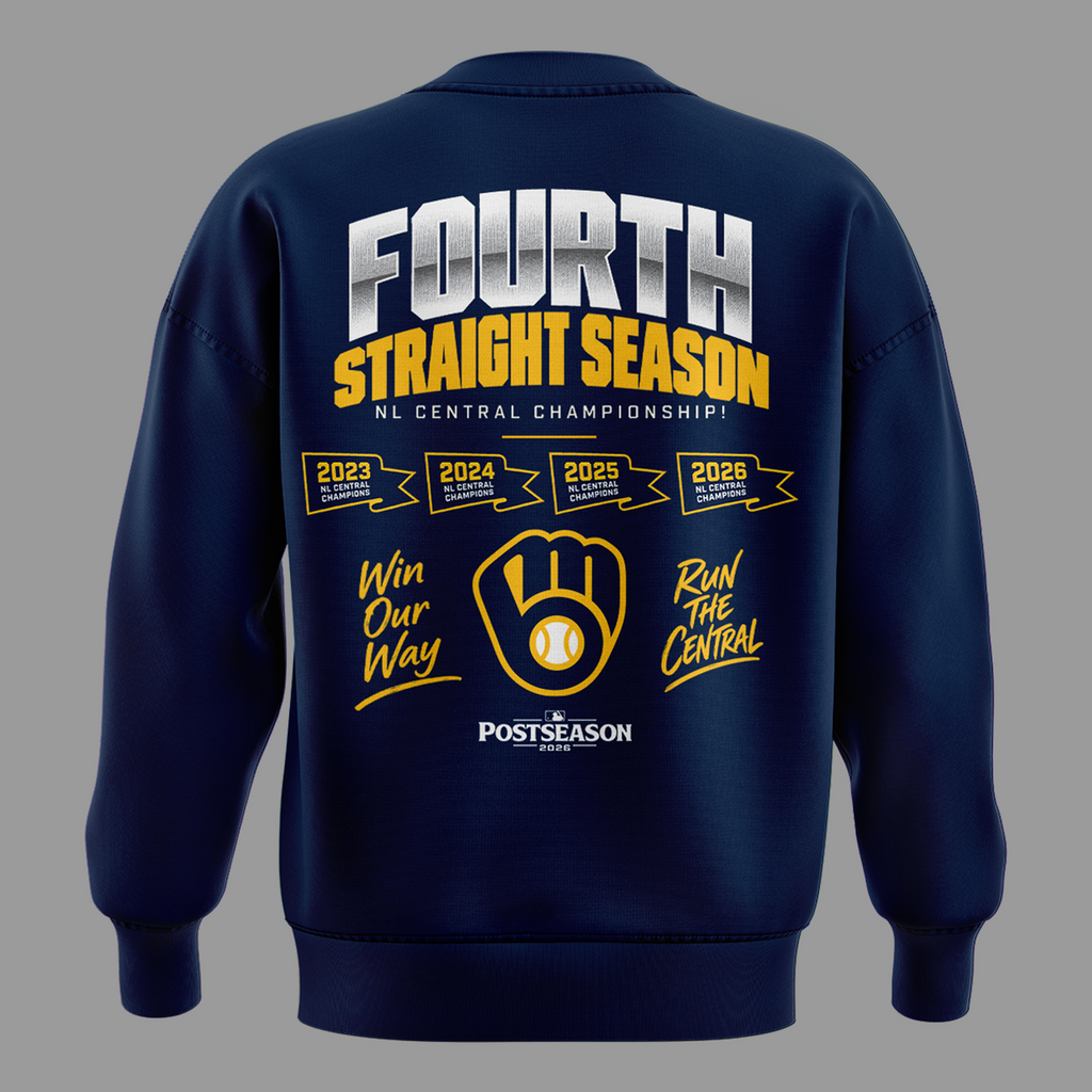 Milwaukee Brewers Fanatics 2026 NL Central Division Champions Locker Room Sweatshirt - Navy