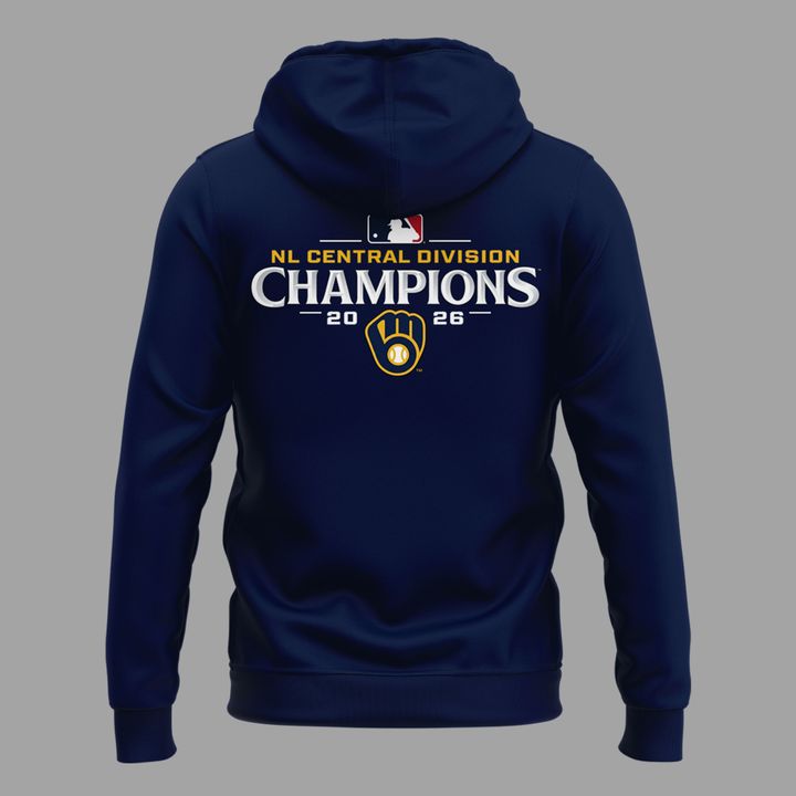 03.12. Limited Edition Milwaukee Brewers The FIRST 4-Peat in NL Central History 🏆🏆🏆🏆 Win Our Way 2026 Hoodie