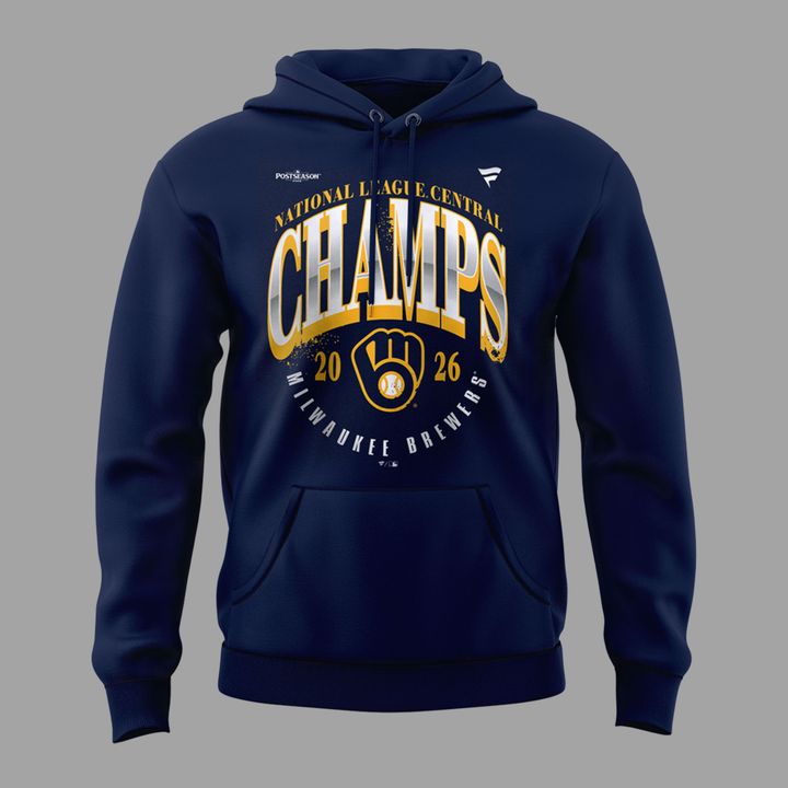 03.12. Limited Edition Milwaukee Brewers The FIRST 4-Peat in NL Central History 🏆🏆🏆🏆 Win Our Way 2026 Hoodie
