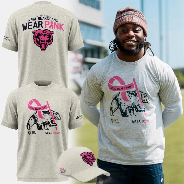 Limited Edition 2026 Chicago Bears "Real Bears Fans Wear Pink" T-Shirt
