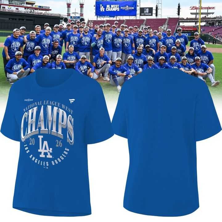 Los Angeles Dodgers 2026 NL West Division Champions Women T-Shirt - Royal