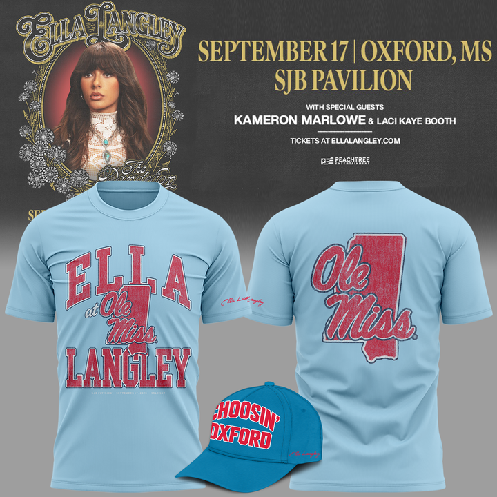 01.Ole Miss Rebels x Ella Langley-The Dandelion Tour 2026 T-shirt