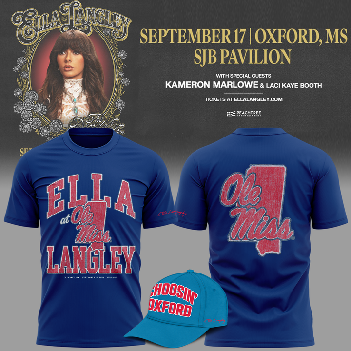02.Ole Miss Rebels x Ella Langley-The Dandelion Tour 2026 T-shirt