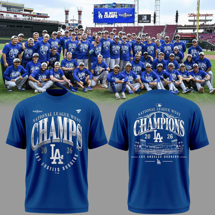 15. Limited Edition Los Angeles Dodgers NL West Division Champions 2026 T-Shirt