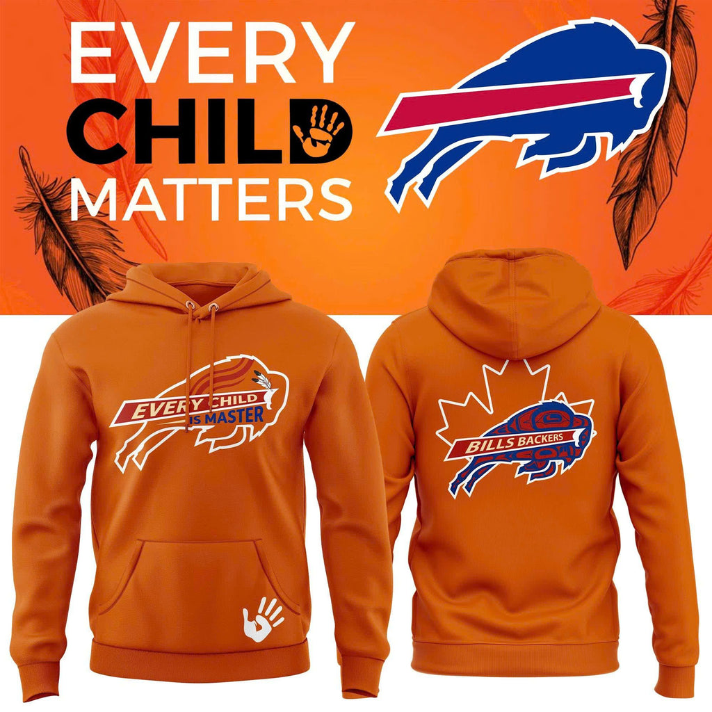 (Adult & Kid) Buffalo Bills x Canada Orange Shirt Day 2026 Pullover Hoodie