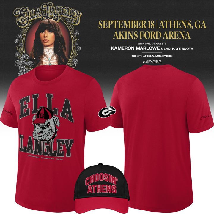 4. Georgia Bulldogs - Ella Langley SEPTEMBER 18 | ATHENS, GA - AKINS FORD ARENA - SOLD OUT T-Shirt - Red