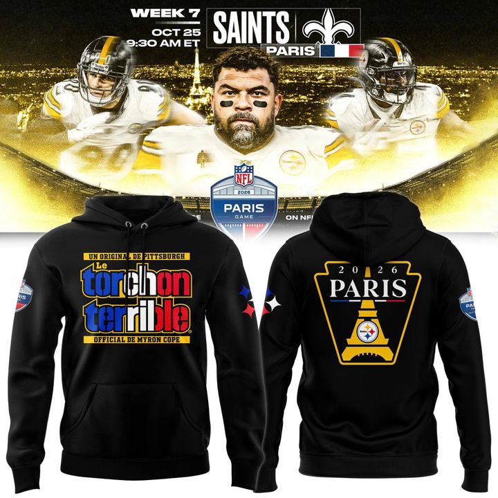 Pittsburgh Steelers Paris 2026 Pittsburgh to Paris Black Hoodie