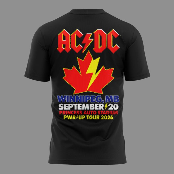 001. AC/DC - Exclusive Winnipeg Event Shirt - Power Up Tour 2026 T-Shirt