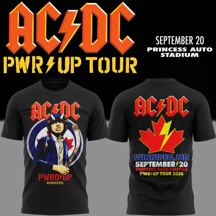 001. AC/DC - Exclusive Winnipeg Event Shirt - Power Up Tour 2026 T-Shirt