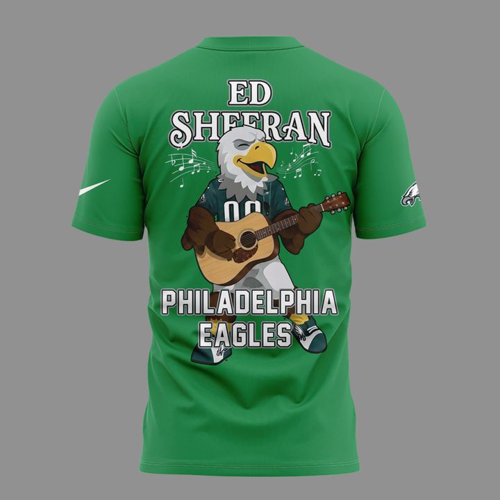 12. Green Shirt Ed Sheeran - Loop Tour 2026 x Philadelphia Eagles T-Shirt