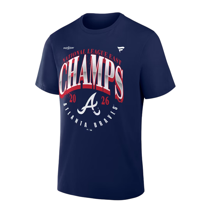 01.Atlanta Braves Navy 2026 NL East Division Champions T-Shirt