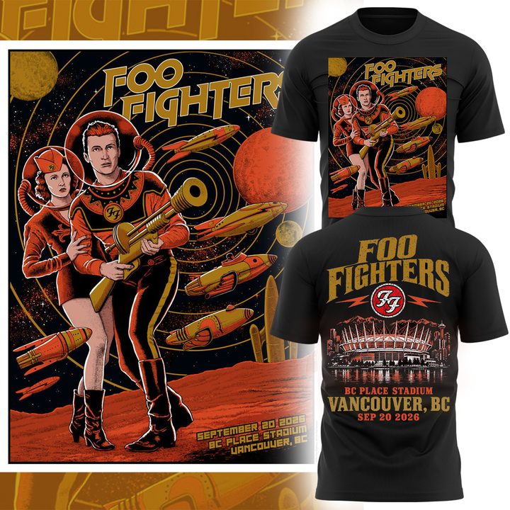 Foo Fighters BC Place Vancouver 2026 Tour Limited Edition T-Shirt