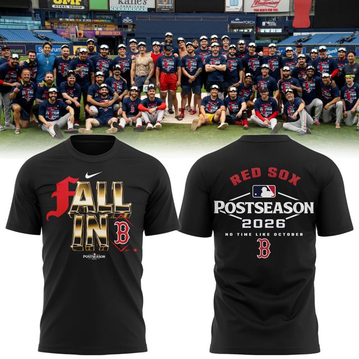Red Sox 2026 Postseason Baseball Fan T-Shirt - Black Short Sleeve Tee