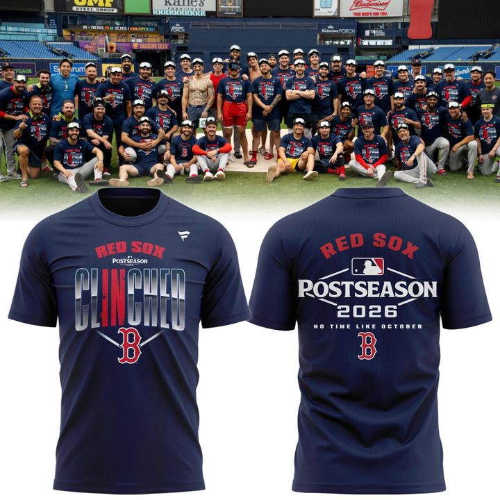 Boston Red Sox 2026 Postseason Clinched T-Shirt - Navy Blue Locker Room Tee