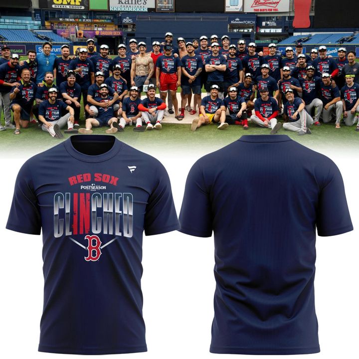 Boston Red Sox 2026 Postseason Clinched T-Shirt - Navy Blue Plain Back Tee