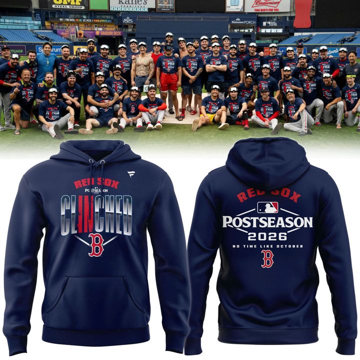 Boston Red Sox 2026 Postseason Clinched Hoodie - Navy Blue Locker Room Pullover