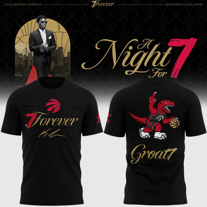 Limited Edition Toronto Raptors Kyle Lowry Groat7 Black T-Shirt 2026