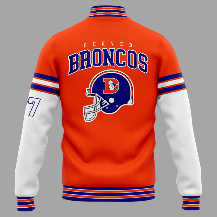 1.Exclusive Version Denver Broncos Throw Back Bomber Jacket