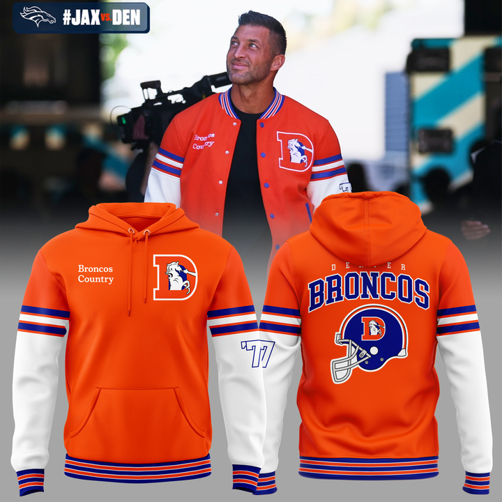 1.Exclusive Version Denver Broncos Throw Back Hoodie