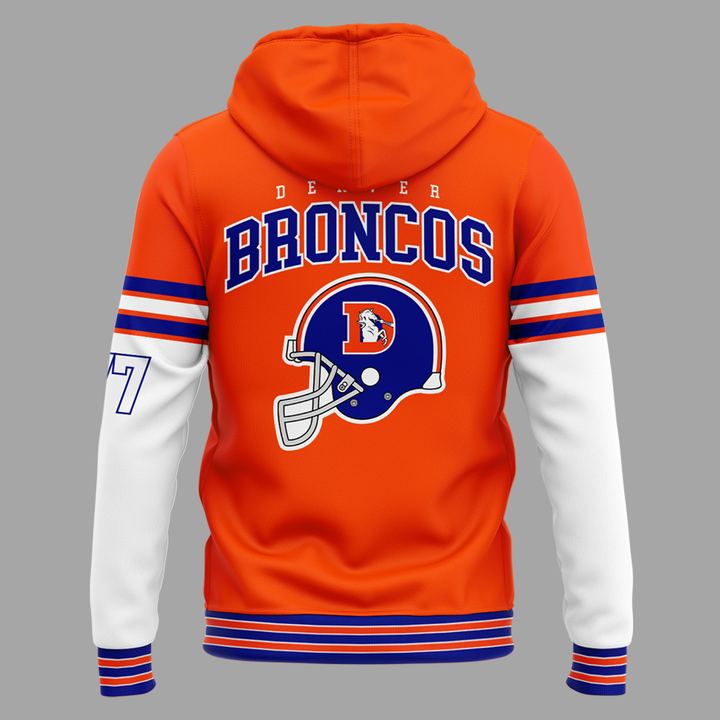 1.Exclusive Version Denver Broncos Throw Back Hoodie