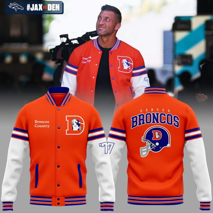 1.Exclusive Version Denver Broncos Throw Back Bomber Jacket
