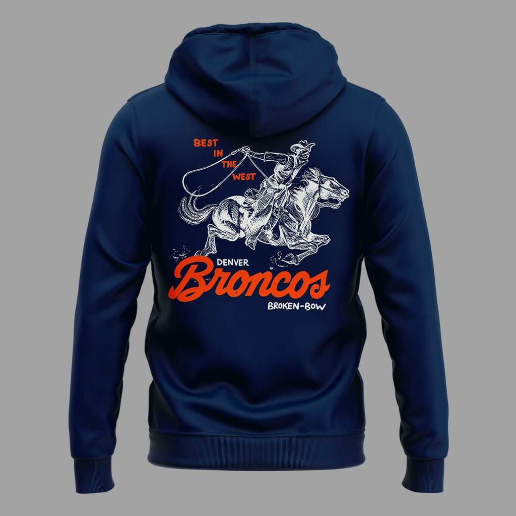 01.Limited edition Broken Bow x Denver Broncos 2026 Hoodie