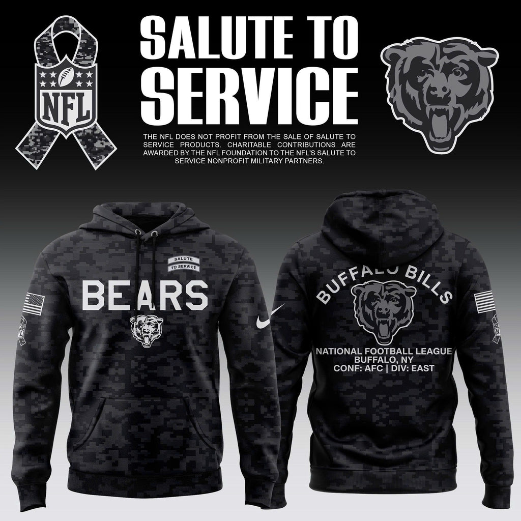 Unisex Chicago Bears 2026 NFL Salute to Service Camo Hoodie