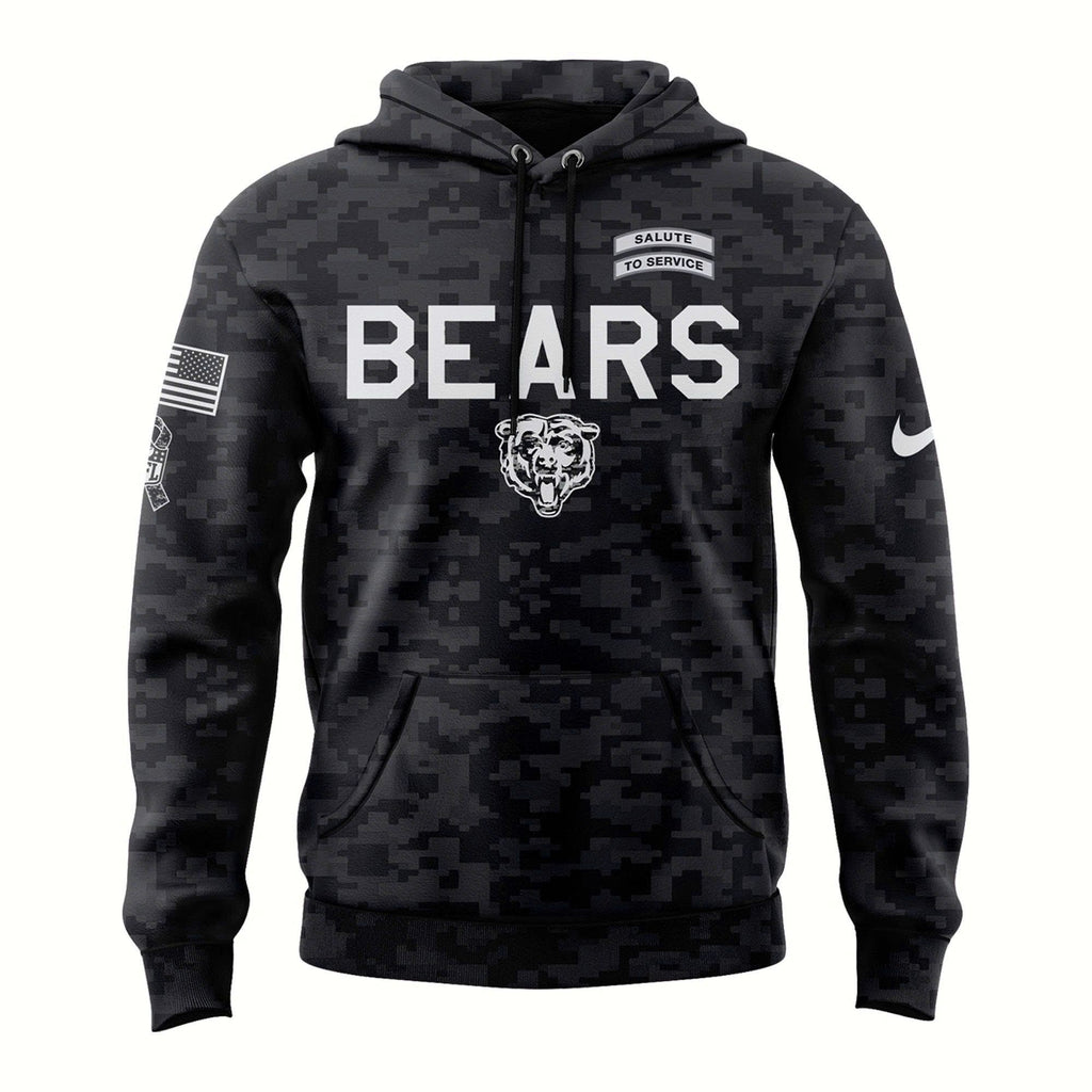 Unisex Chicago Bears 2026 NFL Salute to Service Camo Hoodie
