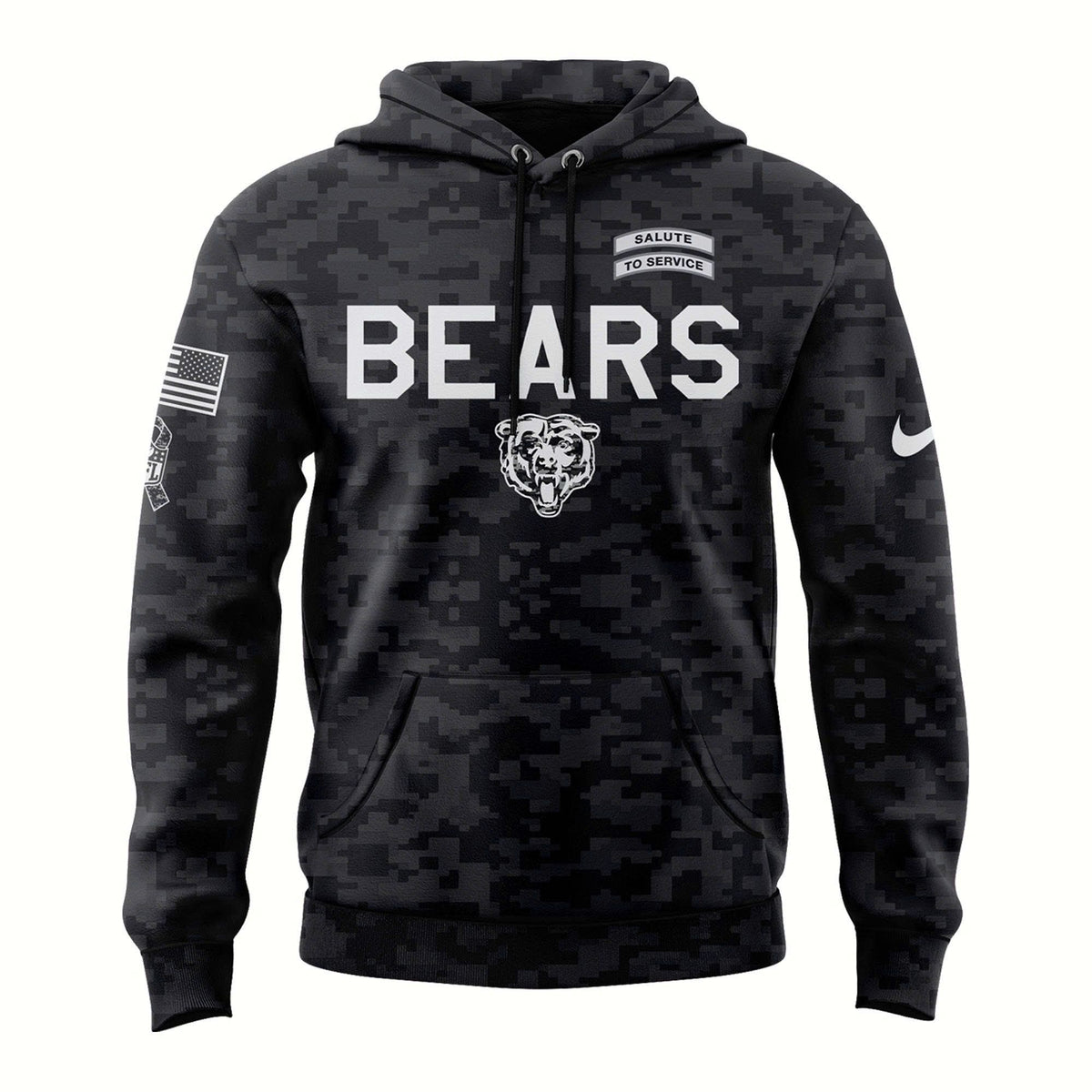 Unisex Chicago Bears 2026 NFL Salute to Service Camo Hoodie