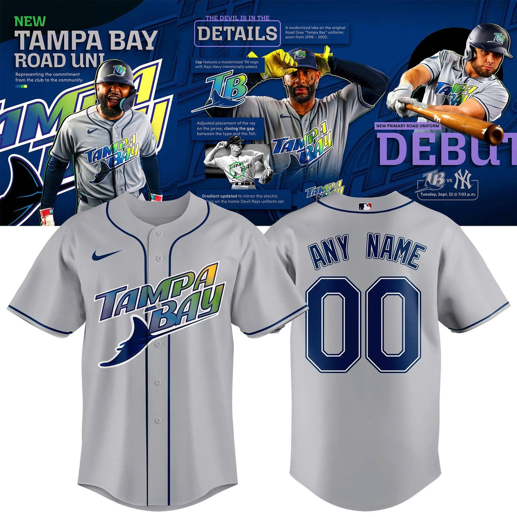 Unisex Gray Tampa Bay Rays 2026 MLB Road Uniform - Custom