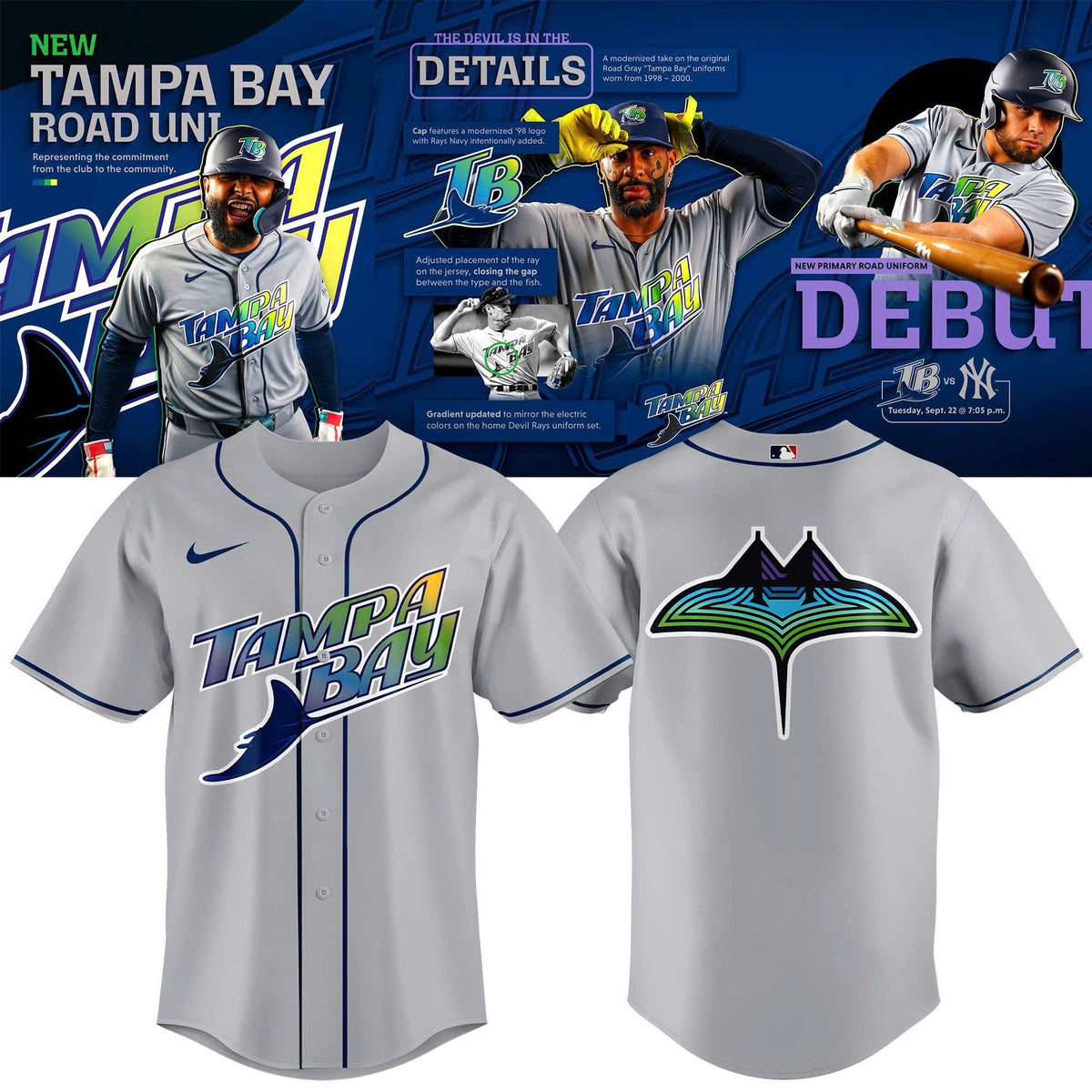 Unisex Gray Tampa Bay Rays 2026 MLB Road Special Uniform